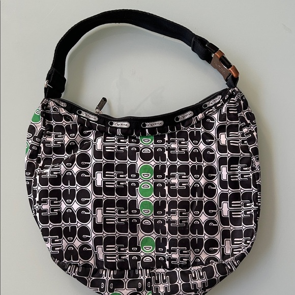 LeSportsac Black and Green Graphic Classic Hobo Bag - Picture 3 of 7